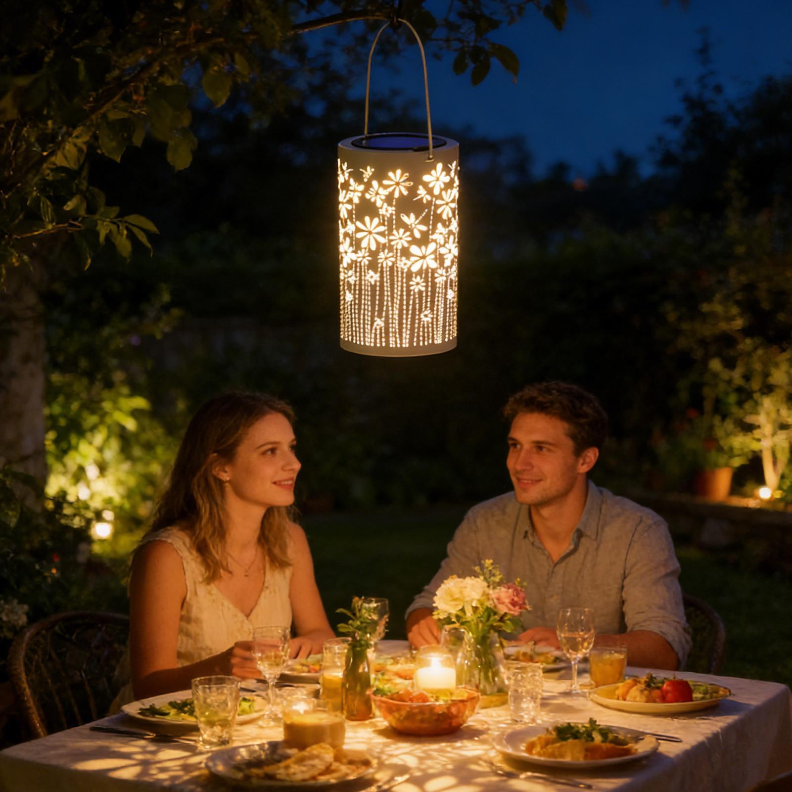 Solar Path Light - 屋外用ランタン ポーチ用 防水フラワーランプ 装飾用ソーラーライト 屋外通路用 庭用