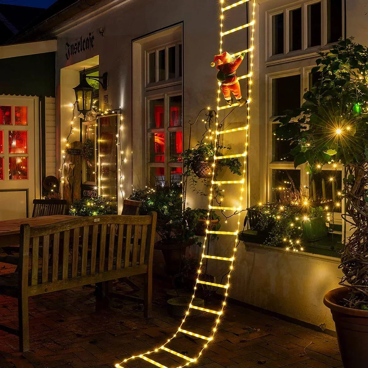 Outdoor Lighting Led Strip - クリスマスデコレーション用LEDストリングライト,吊り下げストリップライト,サンタクロース,屋内外,窓,庭,クリスマスツリー,家庭用