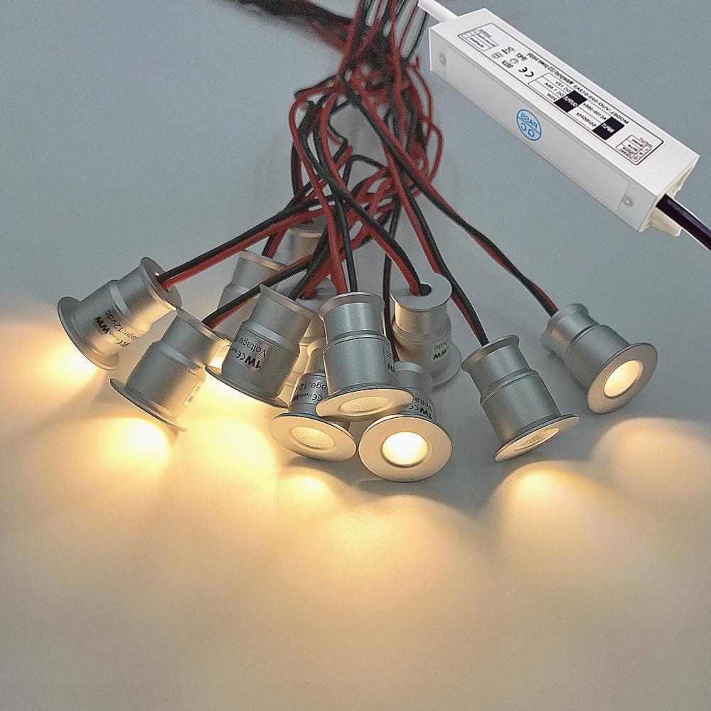 Outdoor Lighting Transformer - 屋外IP65デッキDJ KTVパーティーステージLEDスポットライト（トランスフォーマー付き）1WミニLED天井照明12Vダウンライトフォーコススポットランプ