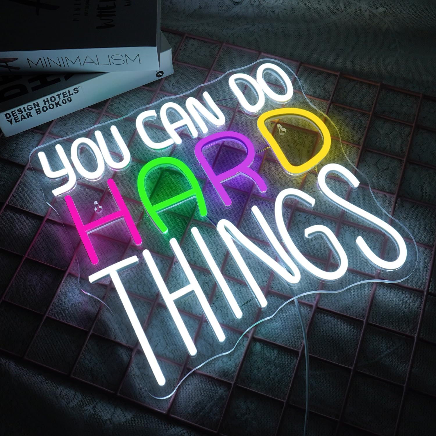 Outdoor Lighting Quotes - 「You Can Do Hard Things」ネオンサイン USB電源EDライト
