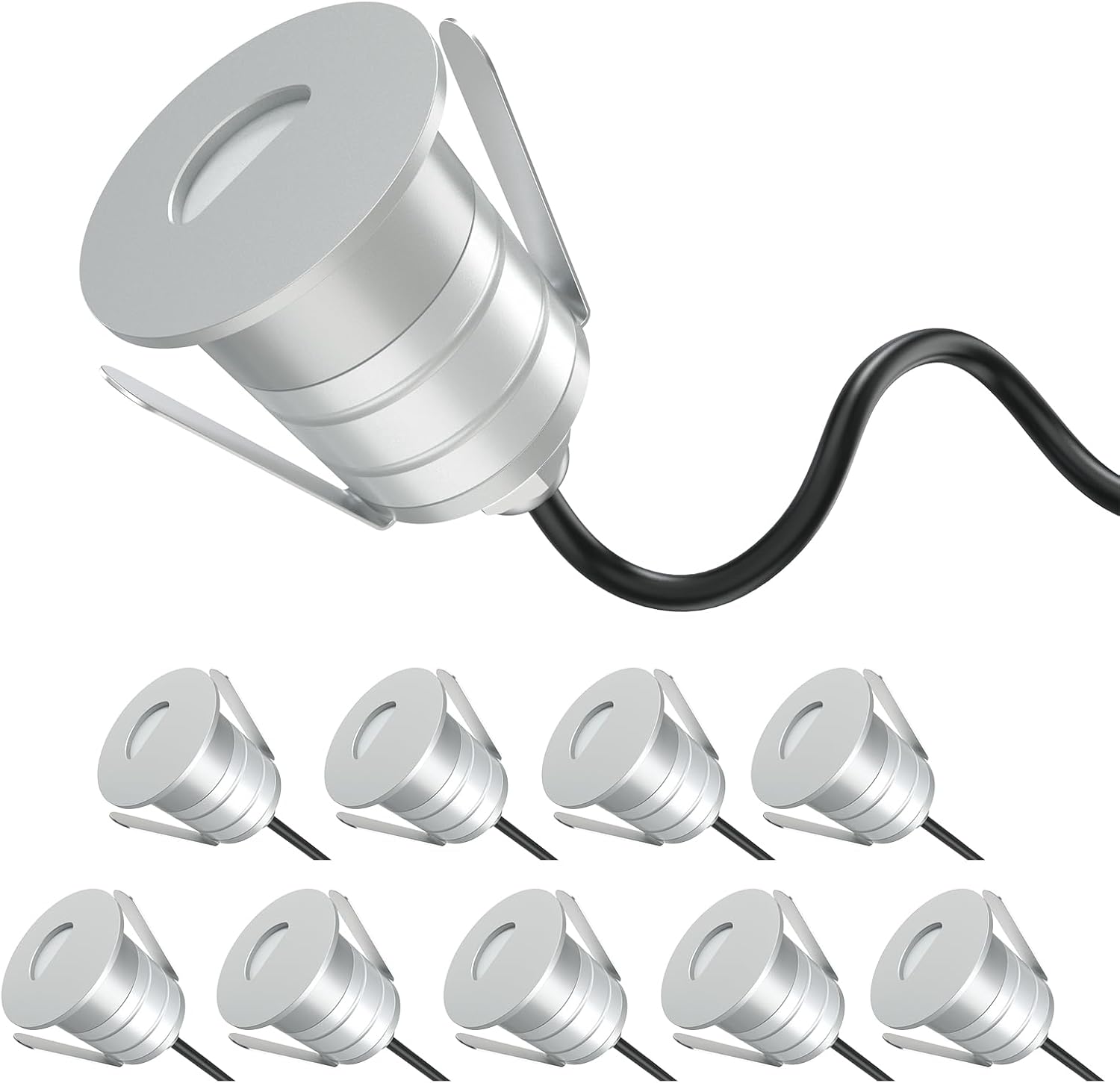 Ground Light Recessed - 埋め込み式LEDステップライト 1W 10個パック ミニデッキライト、12V DC低電圧 地中埋込型ライト