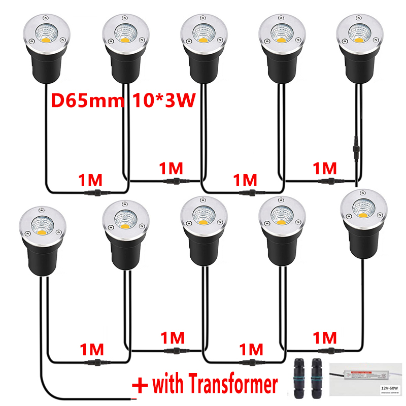 Ground Light Recessed - 12V LED 地中埋込型ライト IP67 防水屋外埋め込み型ランプ トランス付き
