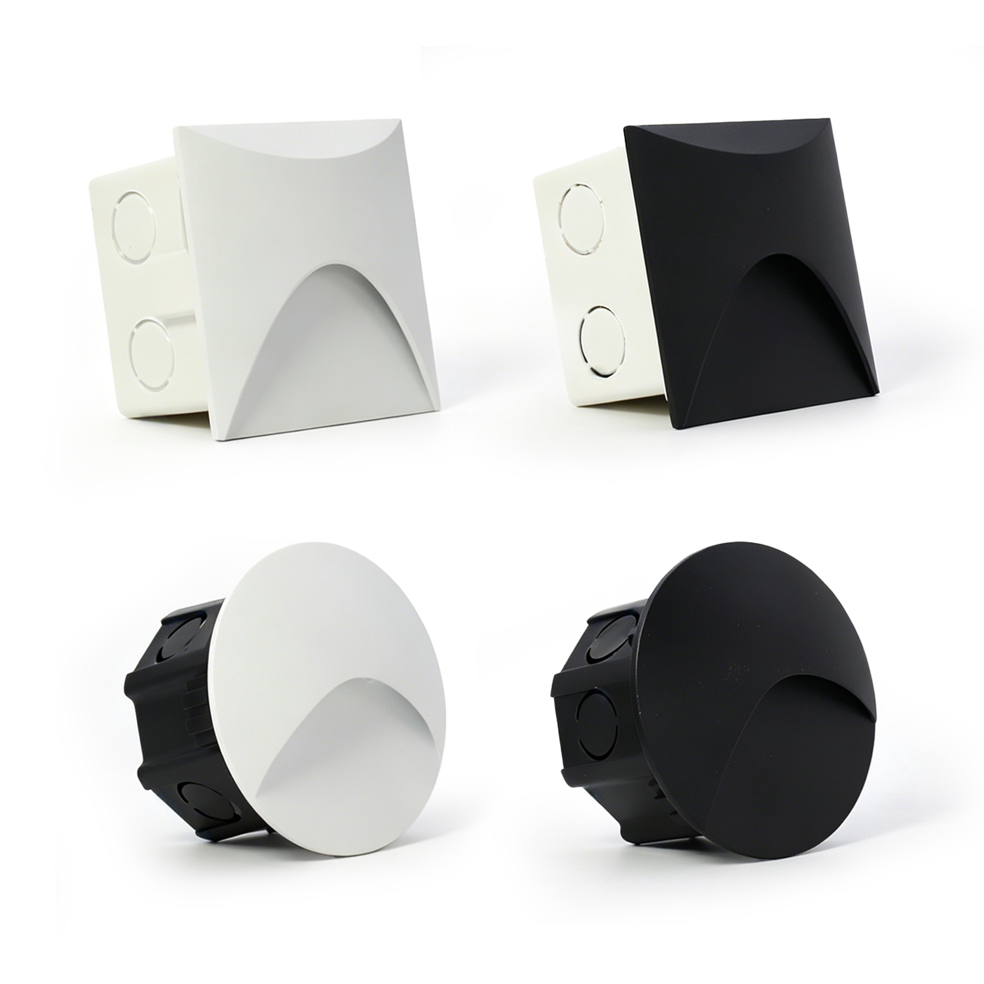 Outdoor Lighting Lux - Led 階段ライトステップライト 3 ワット正方形ラウンド凹型屋内屋外防水階段 Led ウォールランプホームステップ歩道用