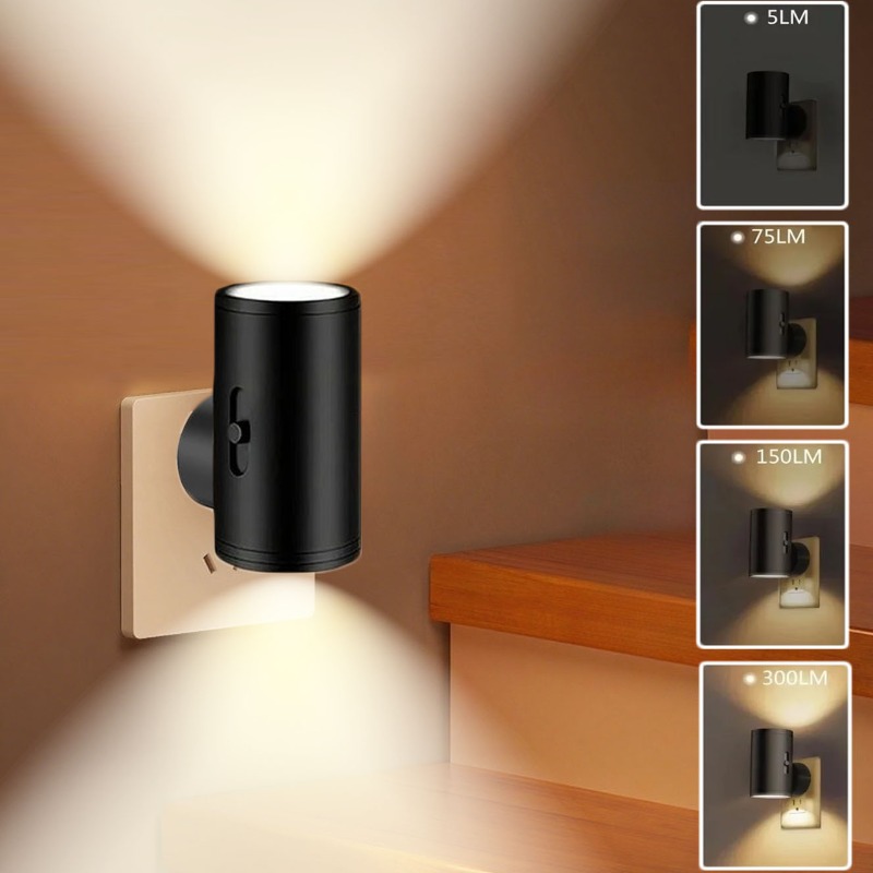Dusk To Dawn Bulb - 調光可能なLEDナイトライト、壁に差し込み式、光センサー付き、薄暮から夜明けまで自動点灯/消灯、寝室、廊下、浴室用