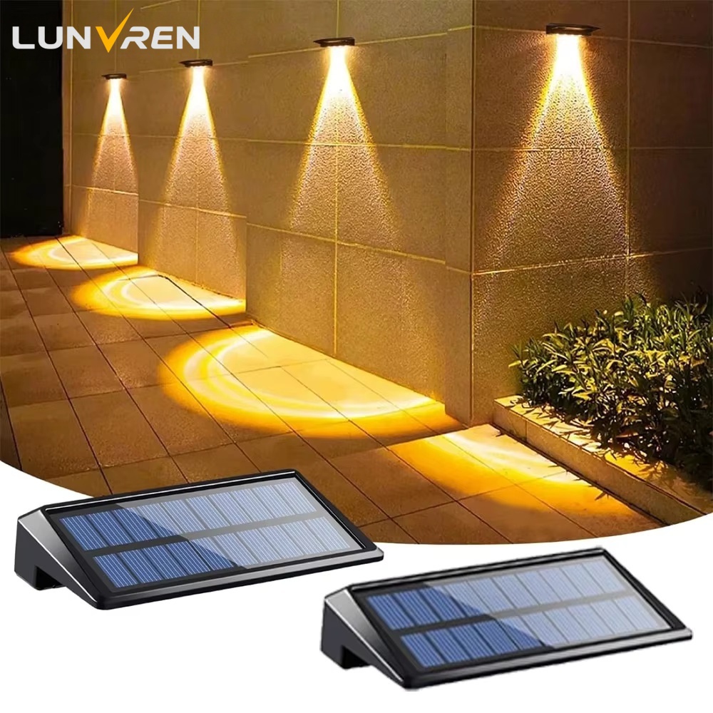 Outdoor Lighting Zigbee - 2 パックソーラーウォールライト 4 LED ソーラーフェンスライト屋外防水ソーラーデッキライトフェンスポストヤード通路用ウォールライト