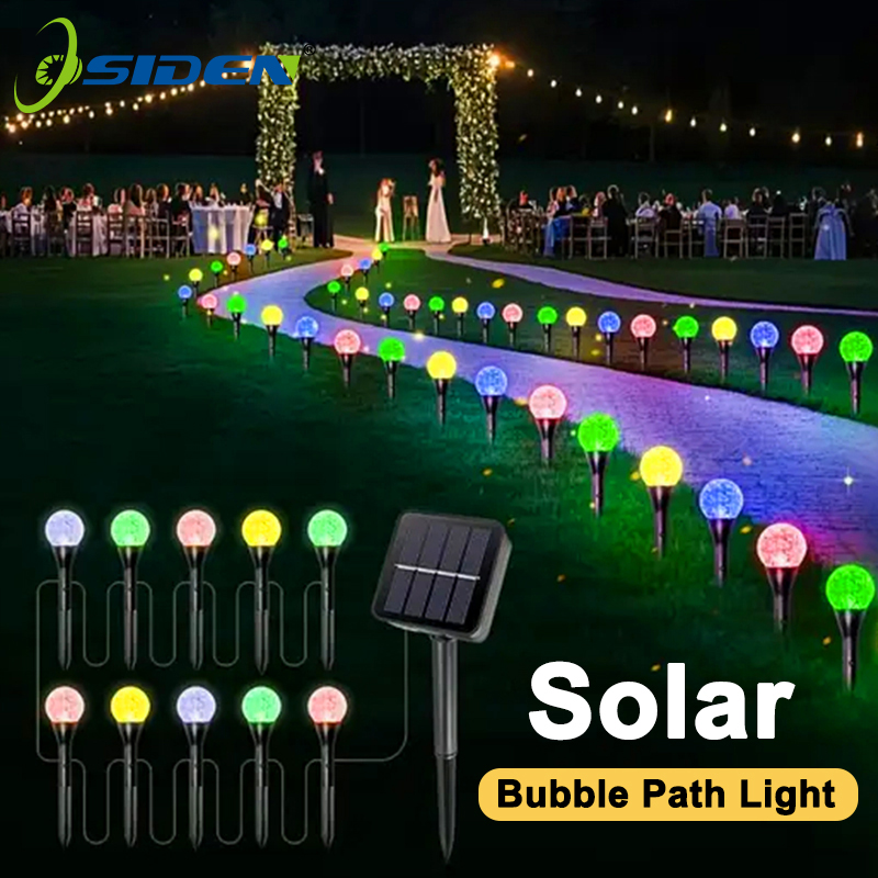 Solar Path Light - 30 LED ソーラーバブルボールストリングライト防水芝生通路ランプ屋外ガーデンパティオ庭ホリデーパーティー装飾