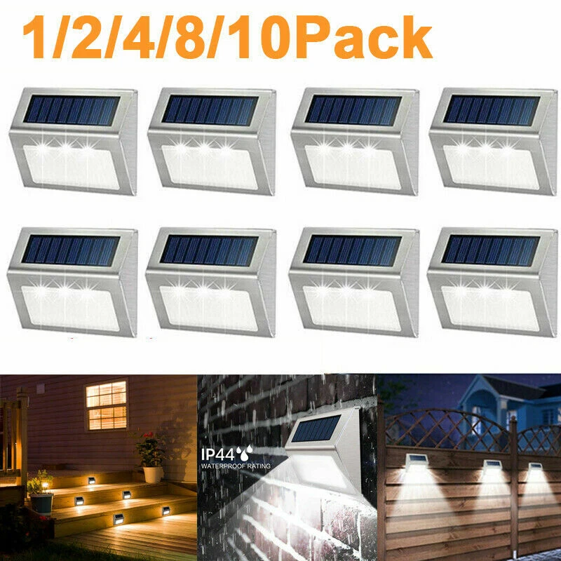 Outdoor Lighting Zigbee - 1-10 パックソーラーデッキライト屋外手すり用ソーラーウォールライト階段ライトステンレス鋼ステップライト庭の歩道用