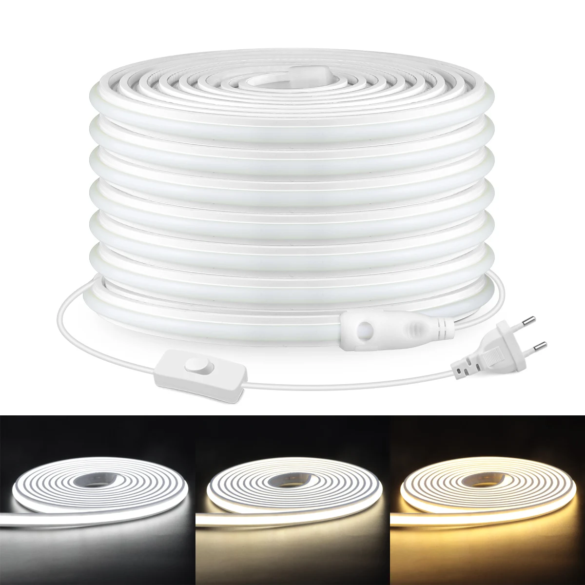 Outdoor Lighting Led Strip - 220V リアルシリコンチューブライト COB ネオン LED テープ耐熱防水裏面自己粘着デザイン屋内屋外デコ用
