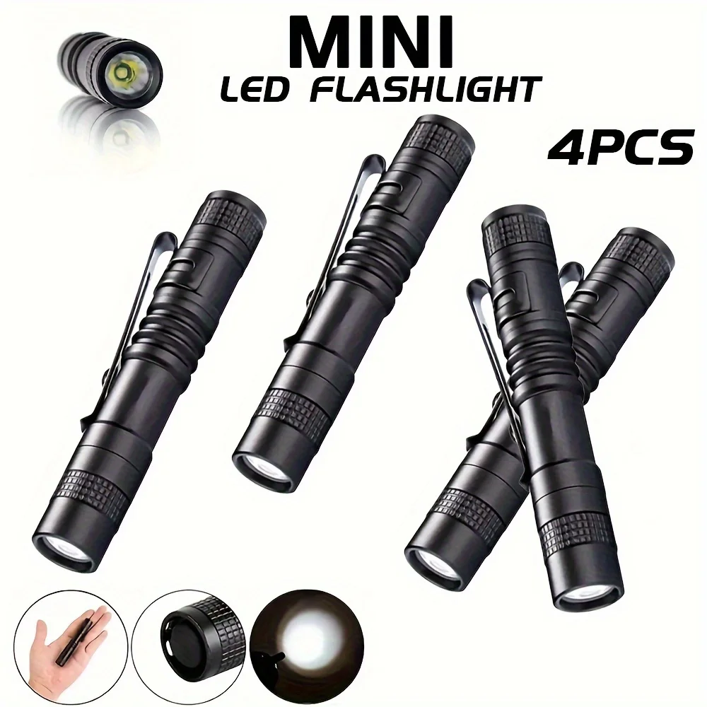 Outdoor Lighting Bollards - 1-4 個ミニポータブル LED ペンライトポケット超高輝度高ルーメンハンドヘルド懐中電灯トーチ屋外キャンプ緊急用