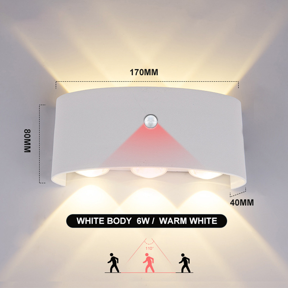 Outdoor Lighting Lux - Pirモーションセンサー付きウォールライト,屋外照明,庭,リビングルーム,ベッドルーム,装飾,AC85-265V