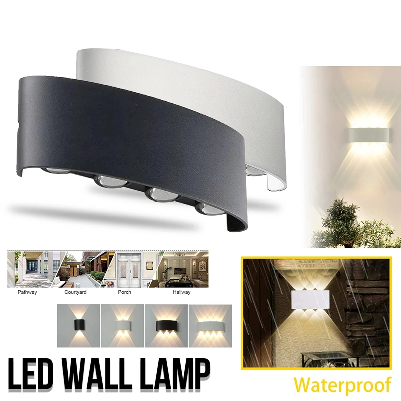Outdoor Lighting Lux - 現代の主導壁ランプ屋外階段照明器具ベッドサイドロフトリビングルームアップダウンホーム廊下ランパーダ2ワット4ワット6ワット8ワットの壁燭台