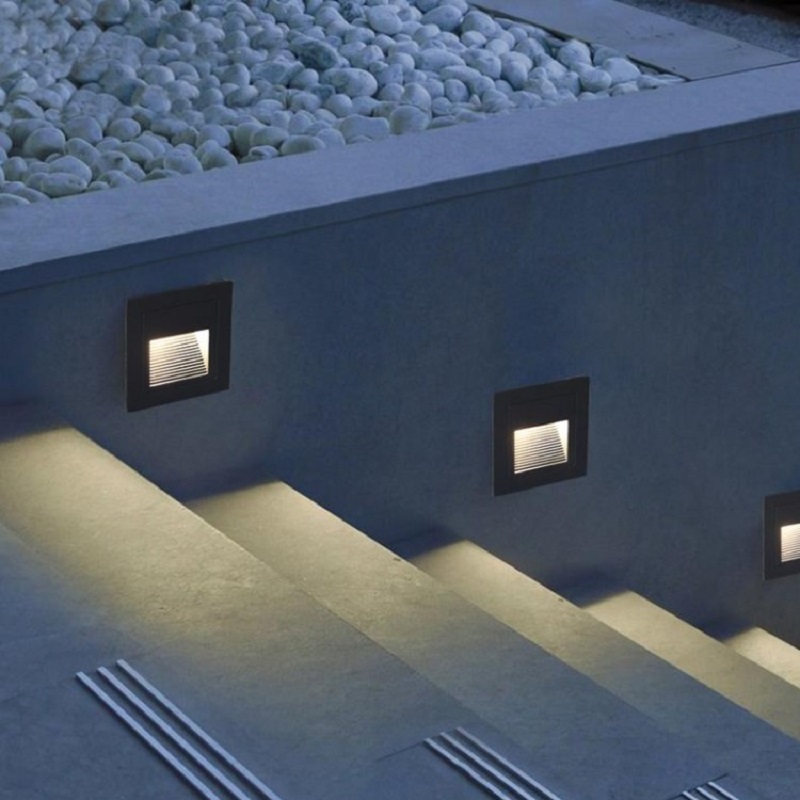 Ground Light Recessed - LEDデッキステップライト 15LED IP65防水 地下ランプ 埋め込み階段 パティオ