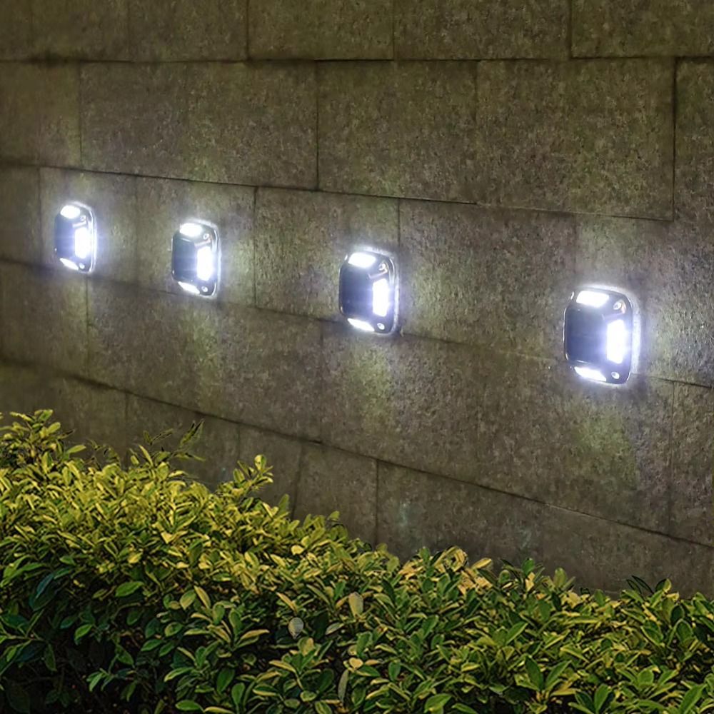 4 個 8 LED ソーラーグラウンドライト防水暖色光/白色 - Ground Light Recessed のレビューと価格