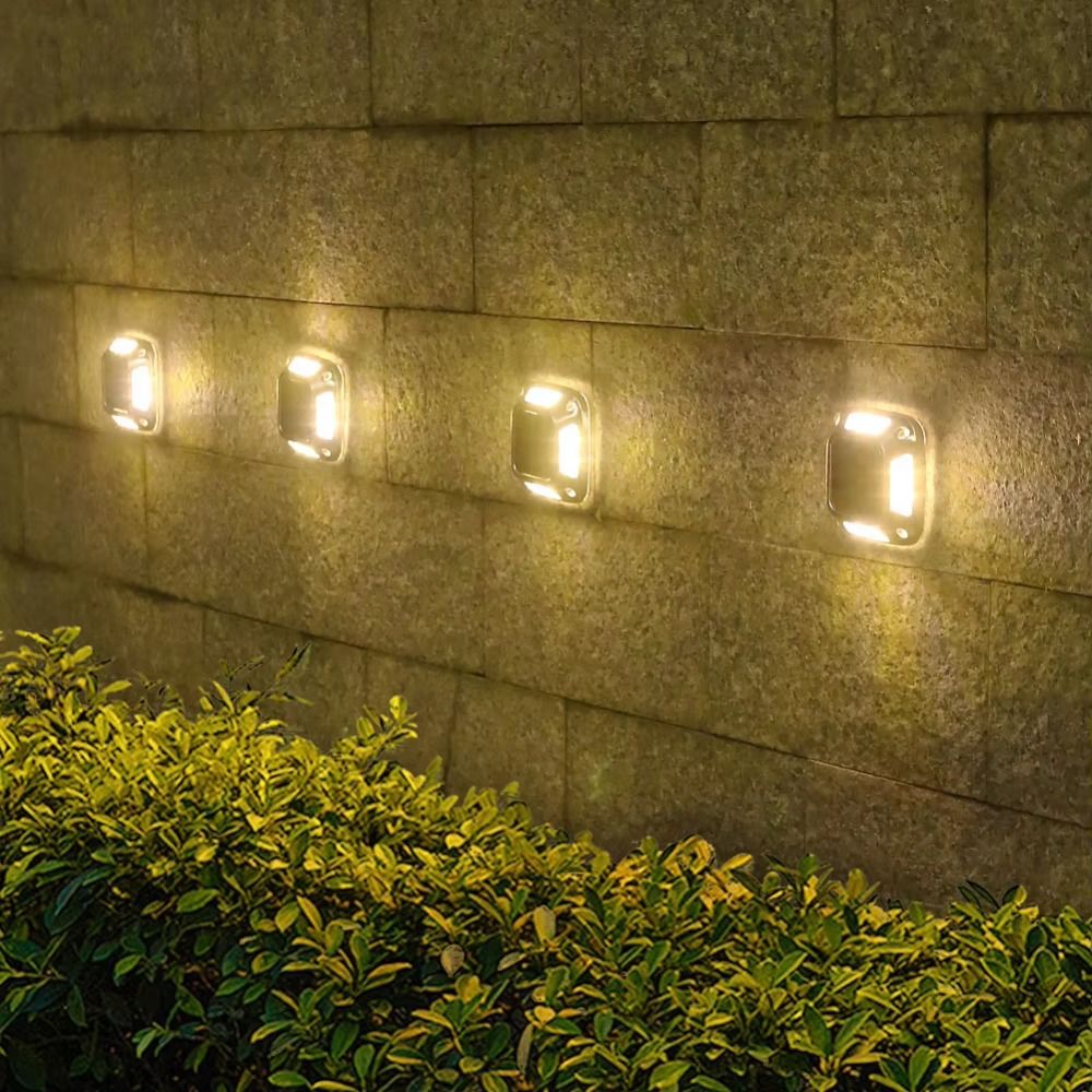 4 個 8 LED ソーラーグラウンドライト防水暖色光/白色 - Ground Light Recessed のレビューと価格