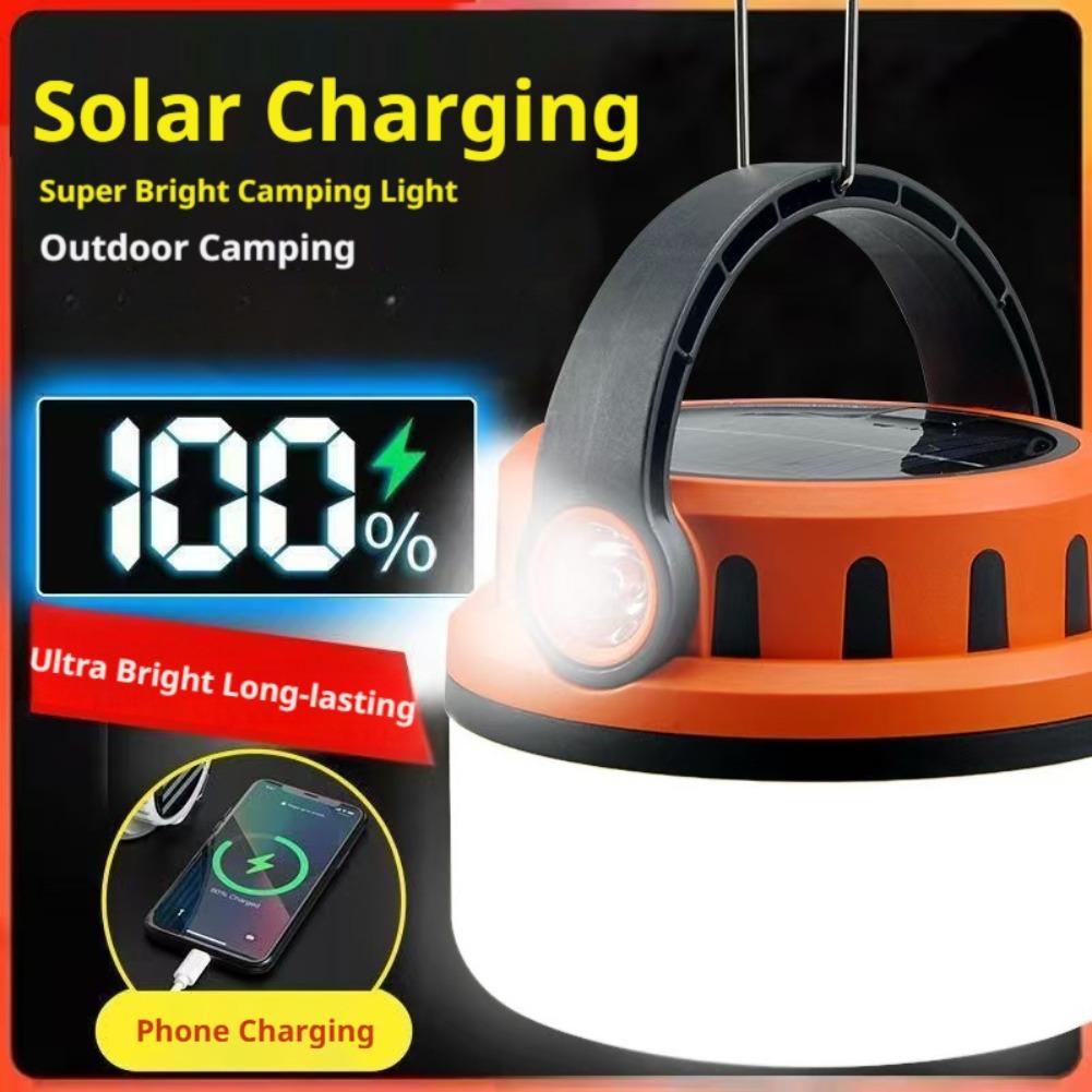 新しいソーラー充電式キャンプライト、充電式バッテリーテントラ - Outdoor Lighting Transformer のレビューと価格