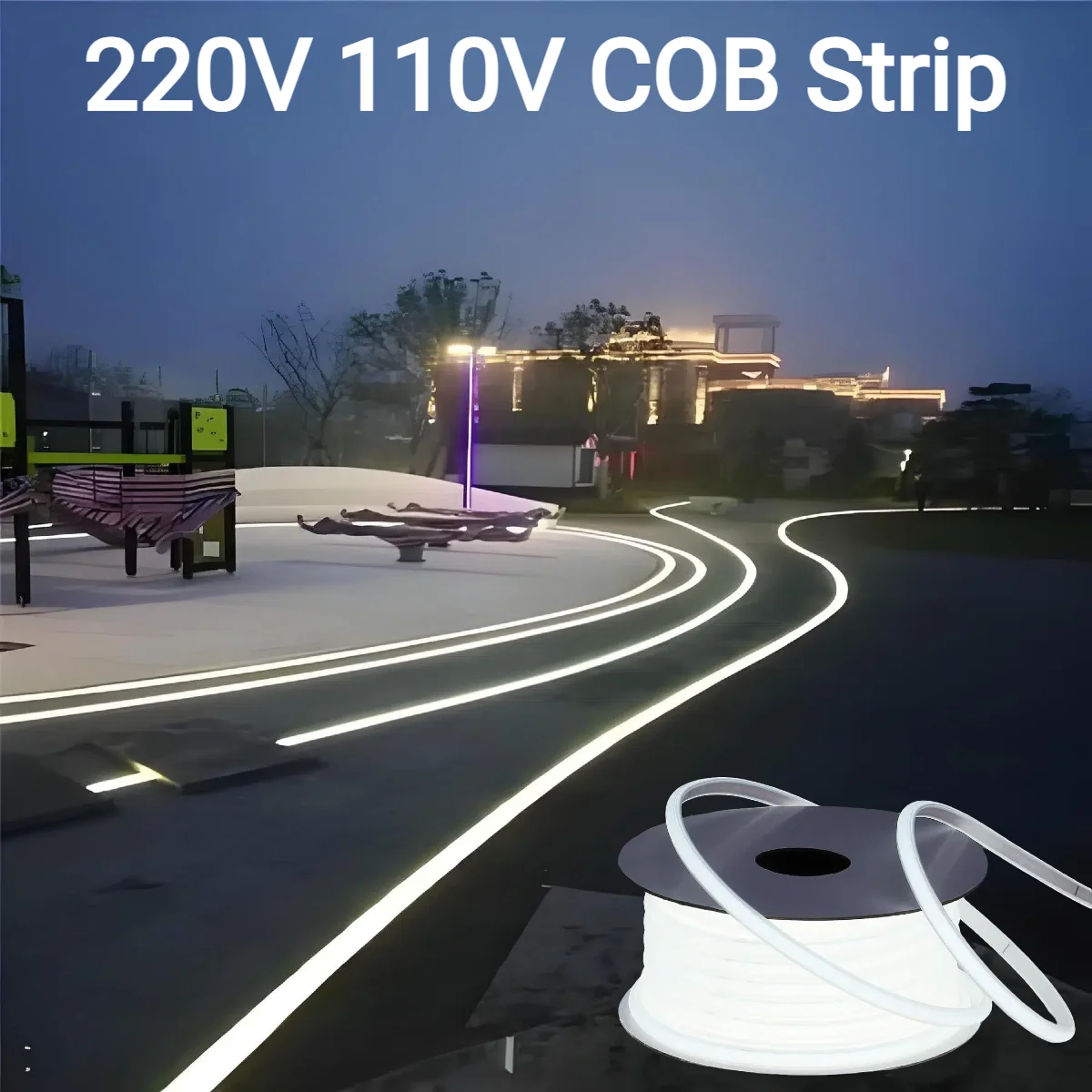 220V 110V 純シリコンゲルCOB LEDストリップラ - Outdoor Lighting Led Strip のレビューと価格