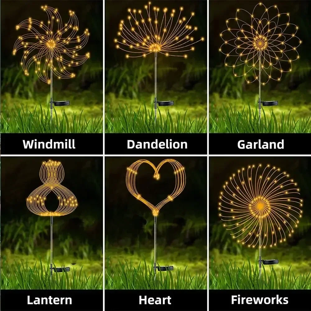 LEDソーラー花火型パスライト ガーデンデコレーション フェ - Outdoor Lighting Art のレビューと価格