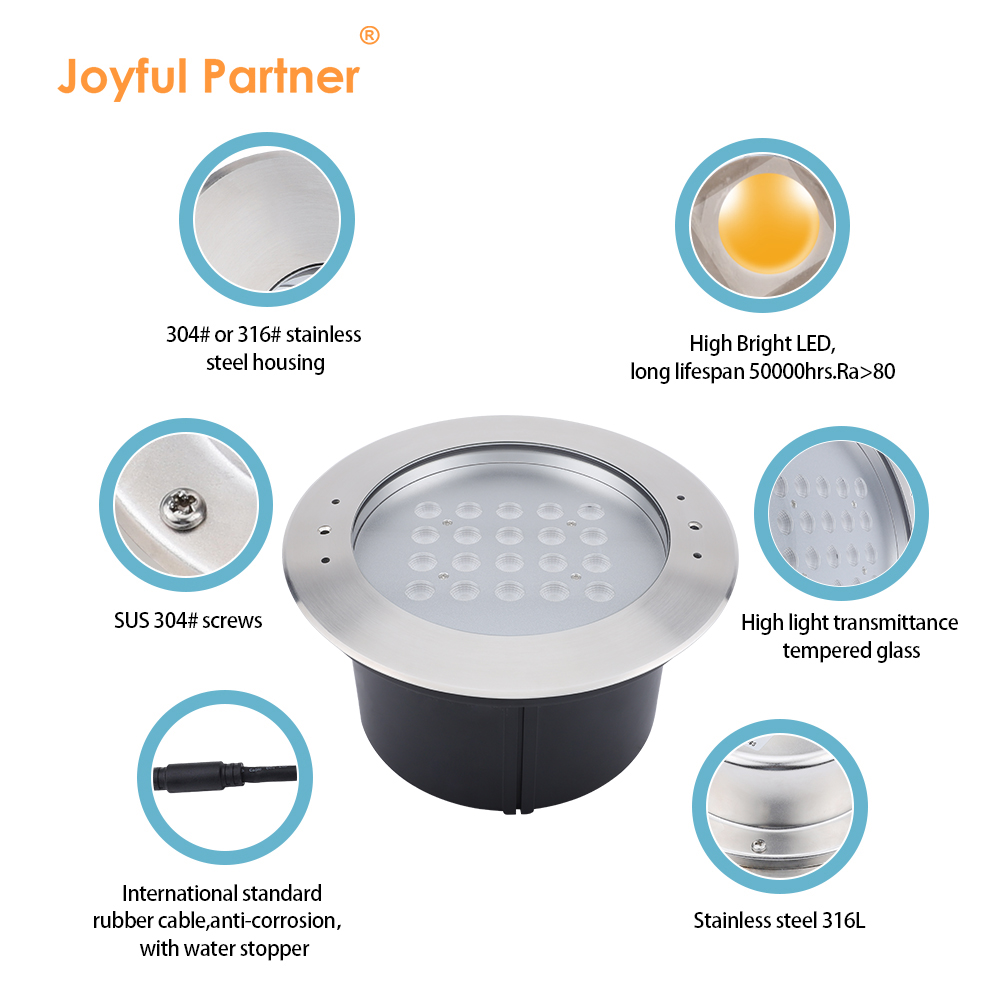 316ステンレス鋼製LED埋め込みプールライト 大口径40W - Ground Light Recessed のレビューと価格
