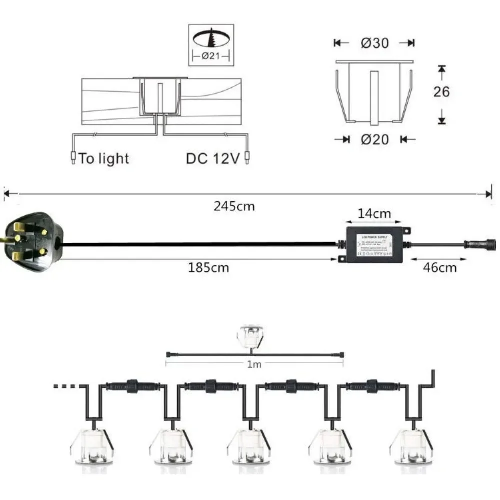 32mm LED埋め込みデッキライト 06W 500LM S - Ground Light Recessed のレビューと価格