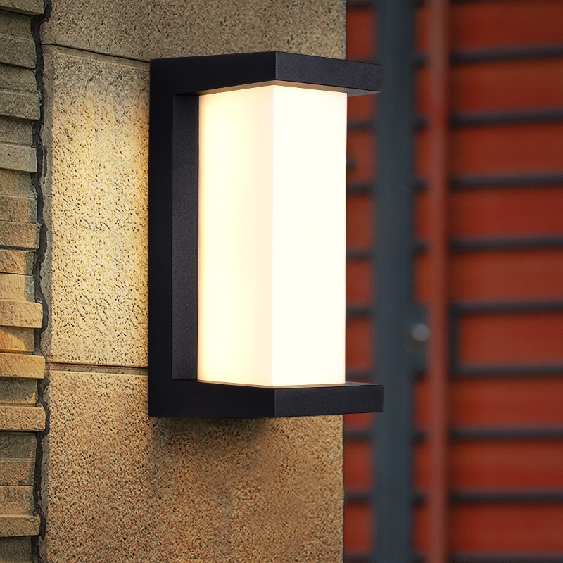 モダンなスクエアウォールライトLEDフラッシュマウントブラッ - Outdoor Lighting Zigbee のレビューと価格