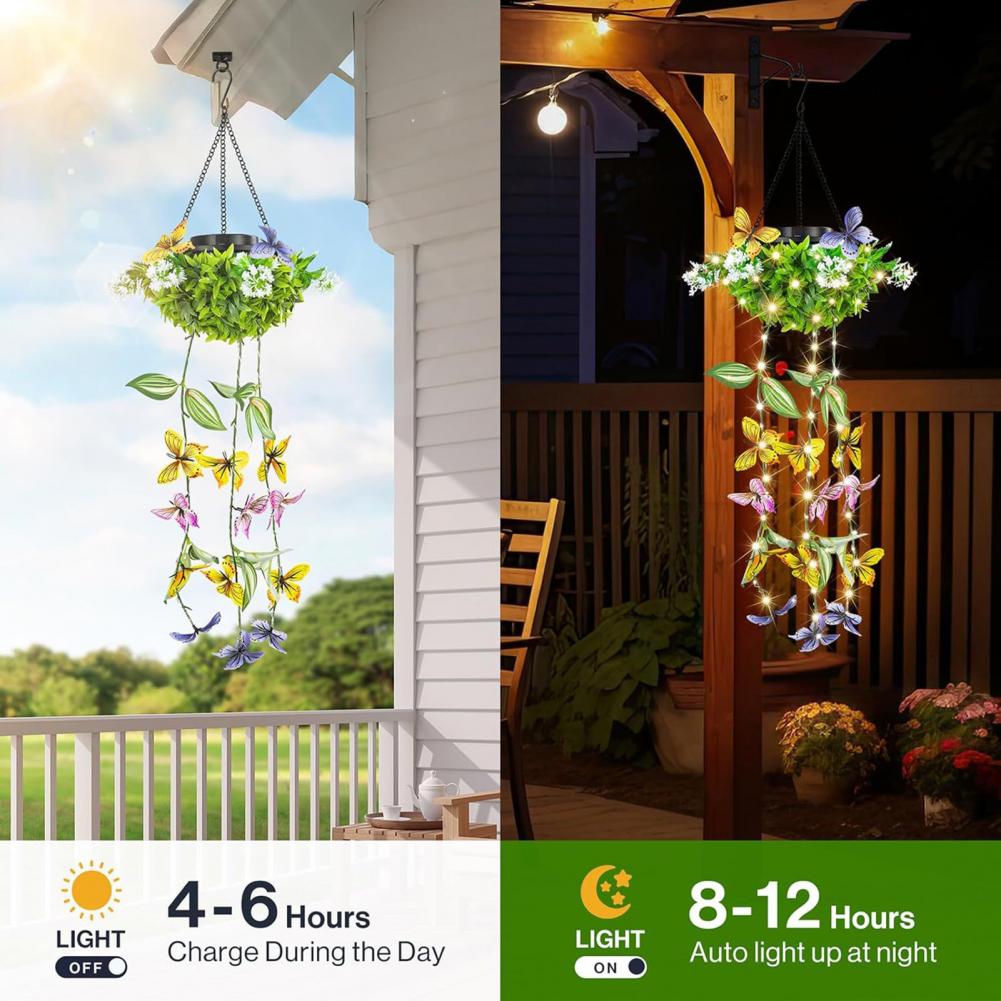 屋外ソーラーランタン装飾パティオソーラーバタフライストリング - Dusk To Dawn Bulb のレビューと価格