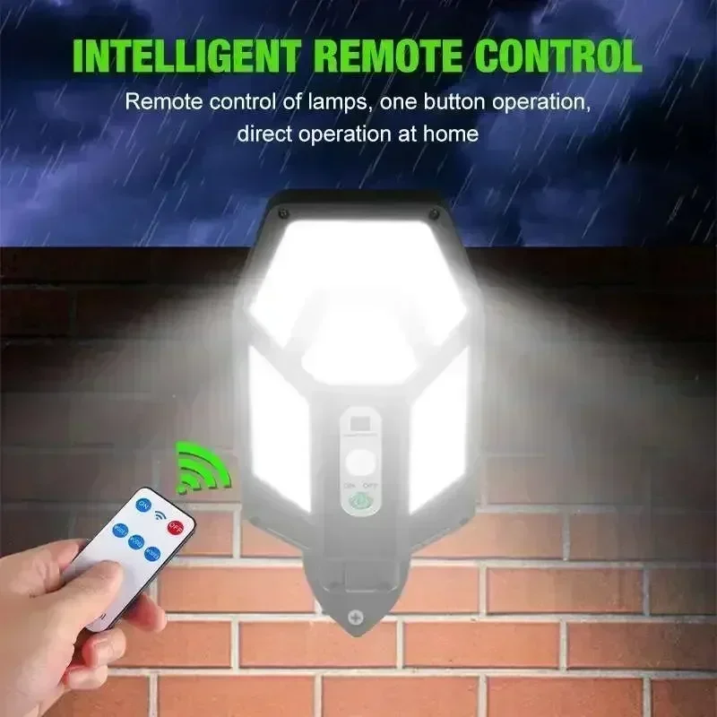 12000LM強力ソーラーウォールランプ、リモコン付き屋外I - Outdoor Lighting Lux のレビューと価格