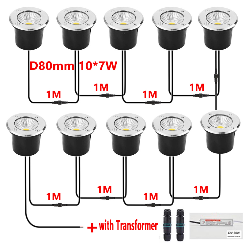 IP67防水LED埋め込みライトDC12V低電圧、変圧器付き - Ground Light Recessed のレビューと価格
