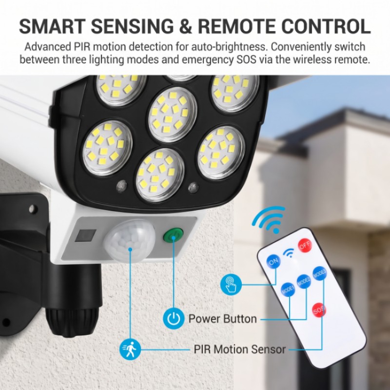ソーラーセキュリティLED投光器 人感センサー付き偽カメラ壁 - Dusk To Dawn Bulb のレビューと価格