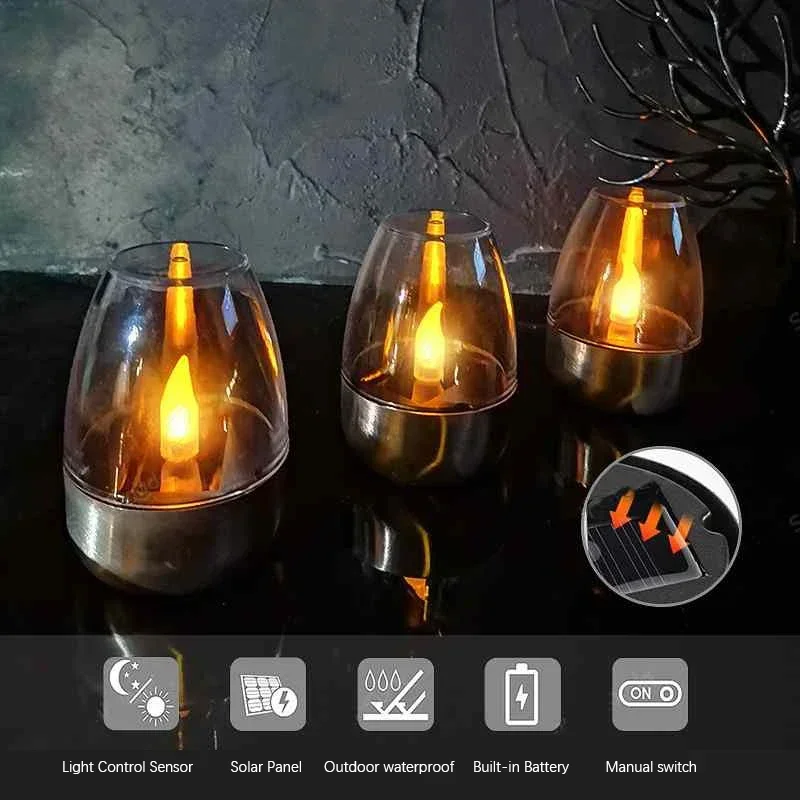 LED ステンレス鋼ソーラーキャンドルライト屋外パティオガー - Outdoor Lighting Transformer のレビューと価格