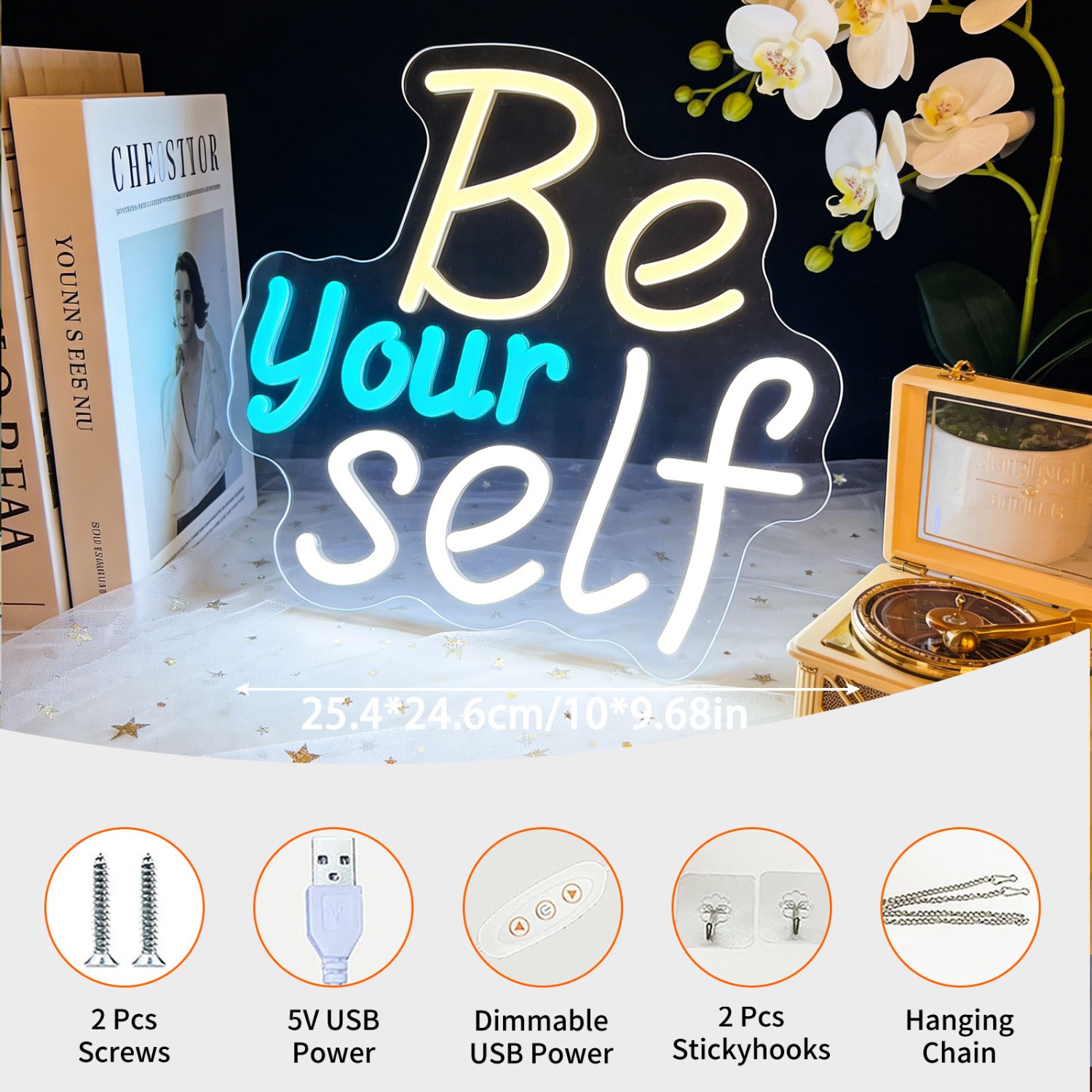 インスピレーションを与える「Be Yourself」ネオンサ - Outdoor Lighting Quotes のレビューと価格
