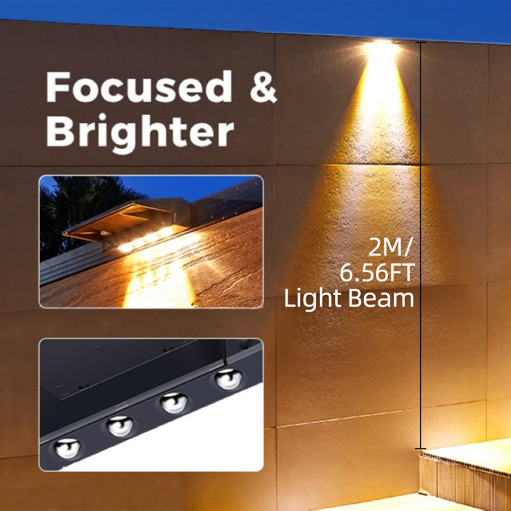 2 パックソーラーウォールライト 4 LED ソーラーフェン - Outdoor Lighting Zigbee のレビューと価格
