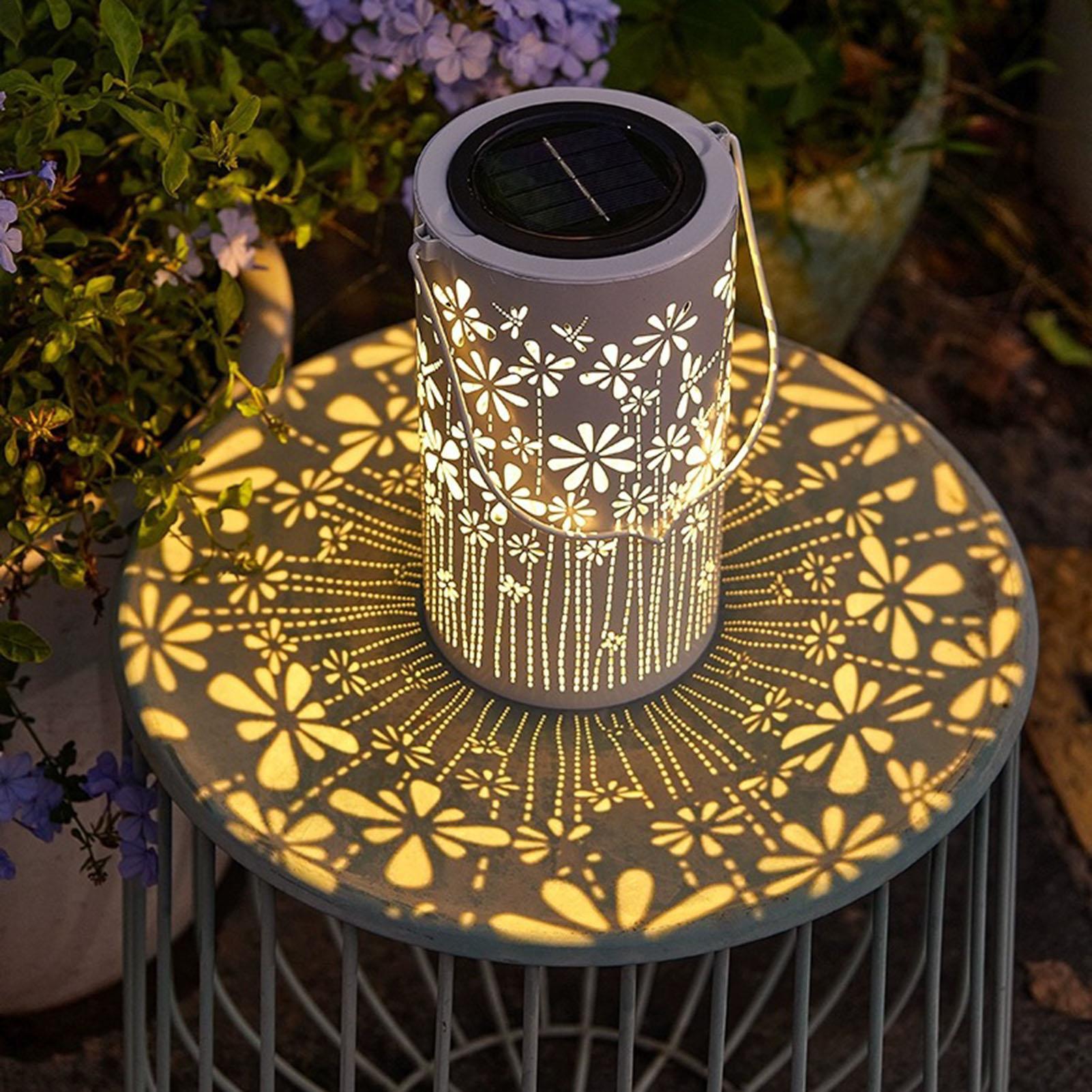 ソーラーランタン装飾的なカラフルな金属製フラワーライトソーラ - Solar Path Light のレビューと価格