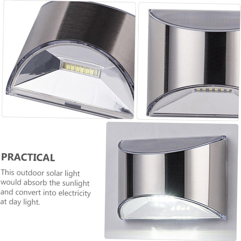 2 個ソーラーガーデンライトステンレス鋼中庭壁ランプ防水屋外 - Outdoor Lighting Lux のレビューと価格