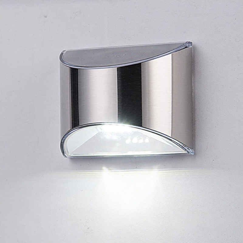 2 個ソーラーガーデンライトステンレス鋼中庭壁ランプ防水屋外 - Outdoor Lighting Lux のレビューと価格