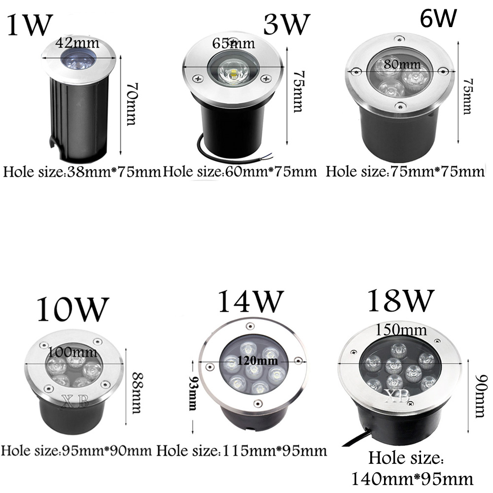 防水LEDガーデンライト,3W, 5W, 7W, 9W, I - Ground Light Recessed のレビューと価格