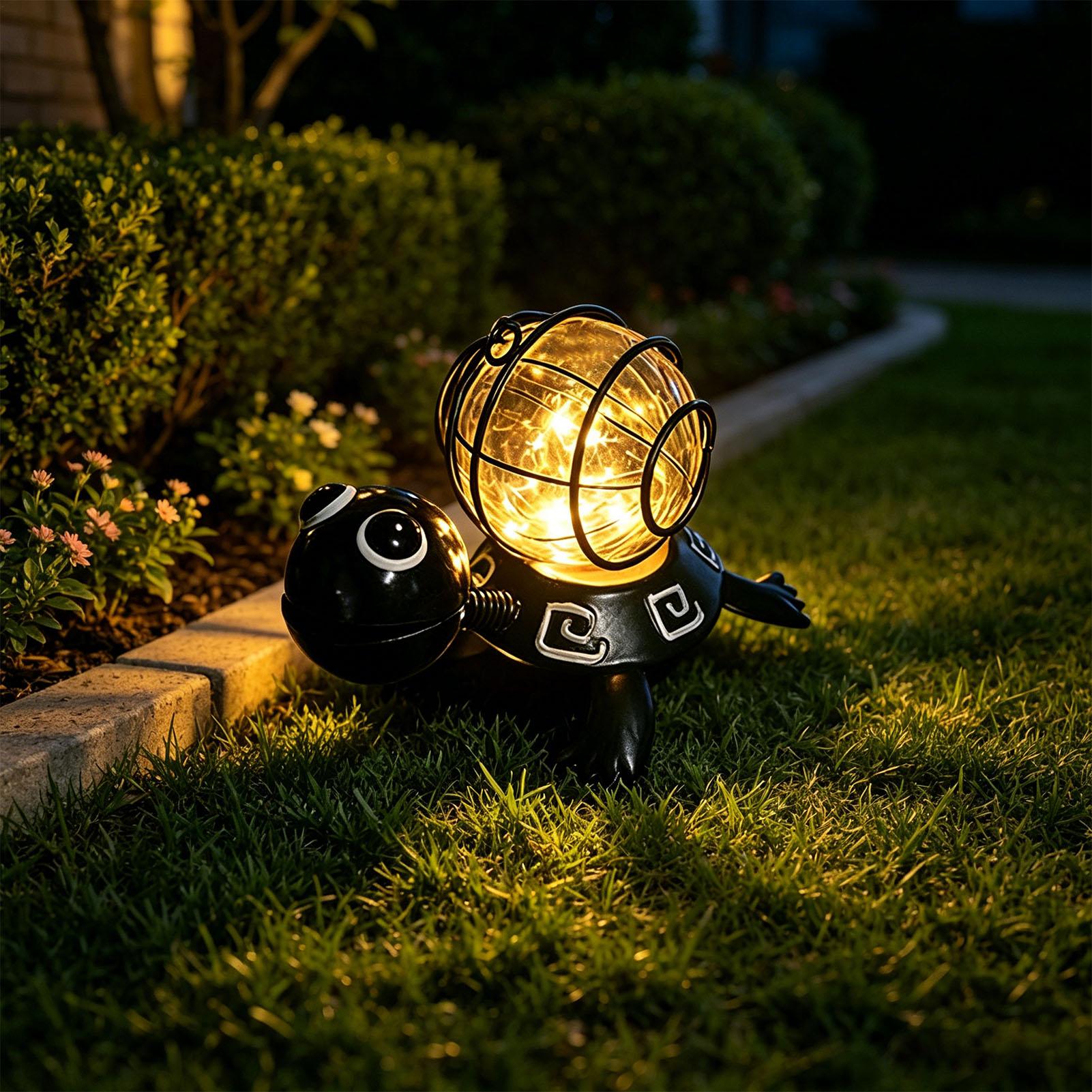 カメ型ソーラーライト 屋外ガーデン 防水装飾ライト フィギュ - Solar Path Light のレビューと価格