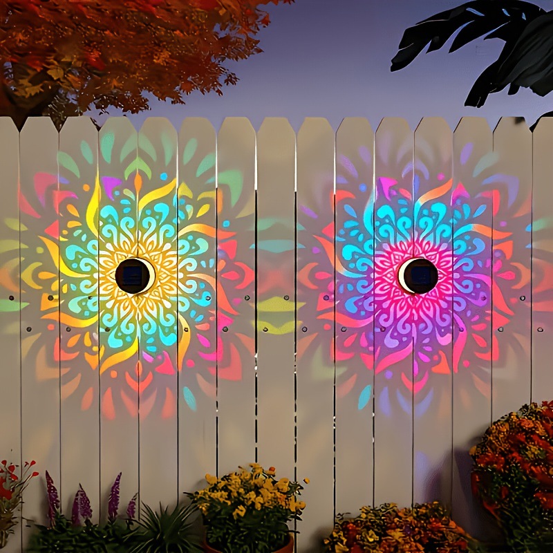 ソーラーLEDウォールライトマンダラプロジェクションランタン - Outdoor Lighting Lux のレビューと価格
