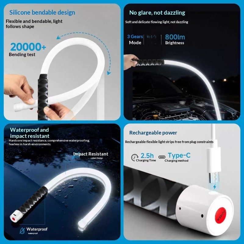 1Pc 柔軟で曲げ可能な多機能 LED ライトストリップハン - Outdoor Lighting Led Strip のレビューと価格