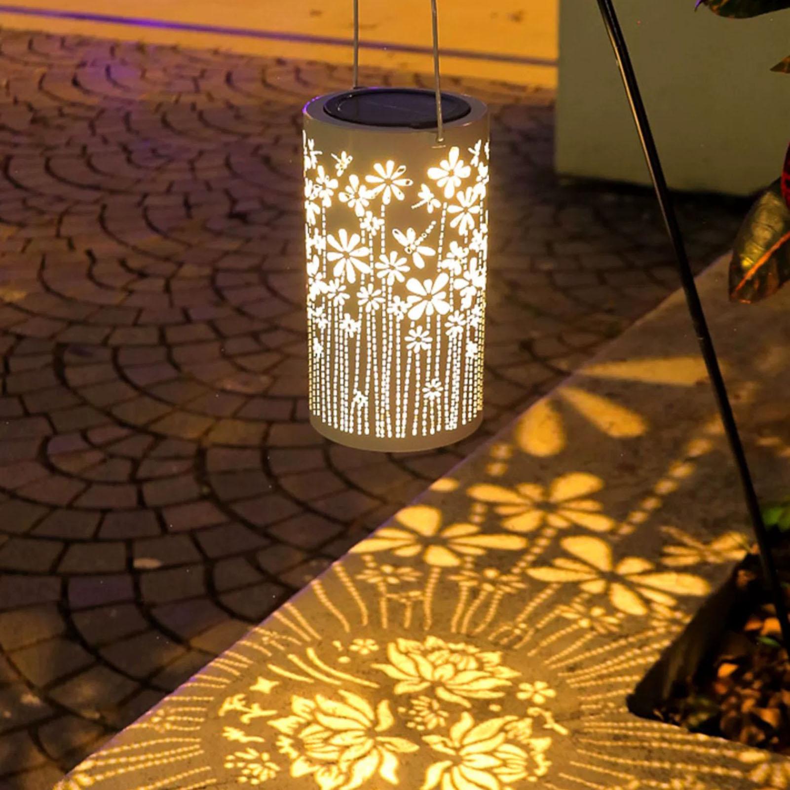 ポーチ用屋外ランタン カラフルな金属製フラワーランプ ソーラ - Solar Path Light のレビューと価格