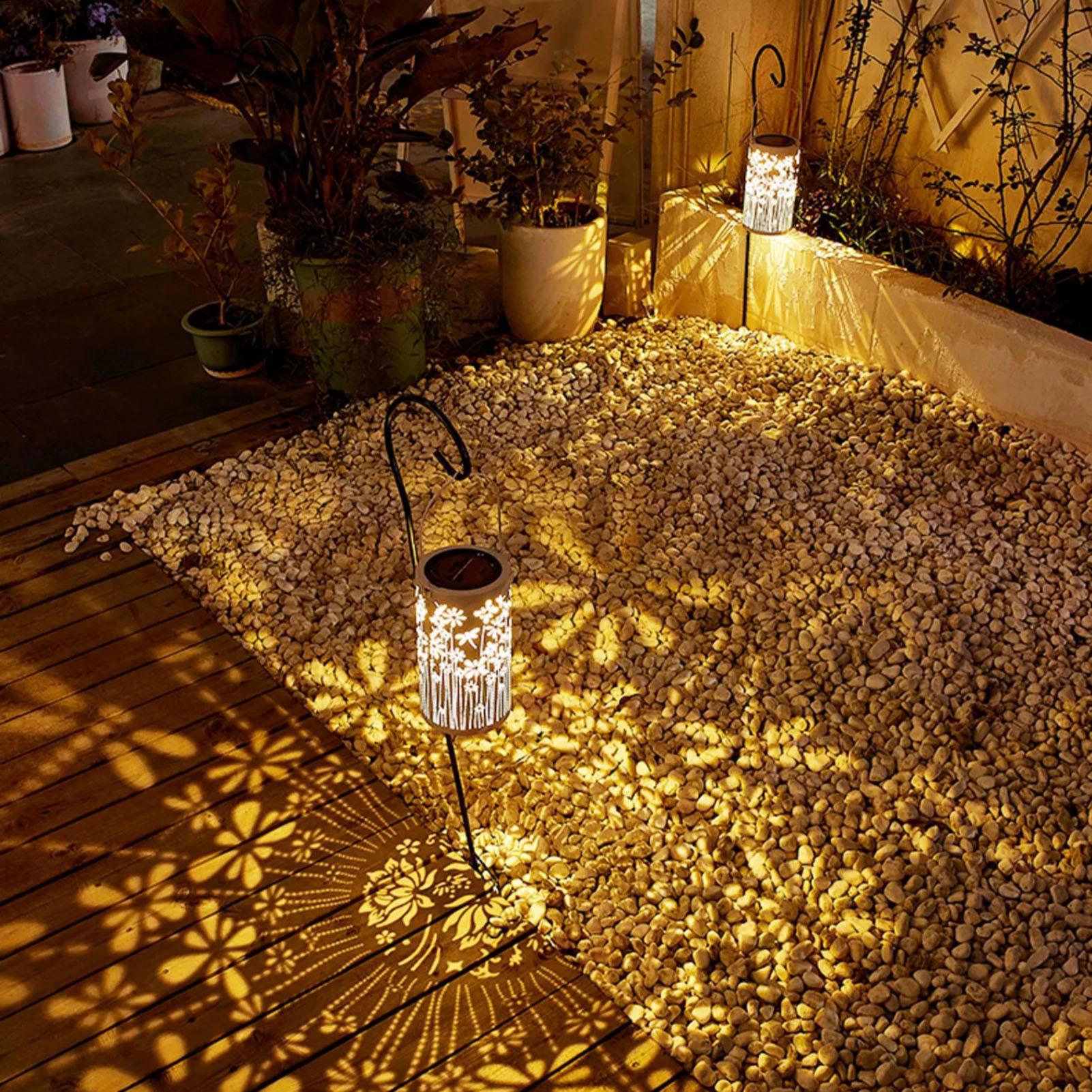 ポーチ用屋外ランタン カラフルな金属製フラワーランプ ソーラ - Solar Path Light のレビューと価格